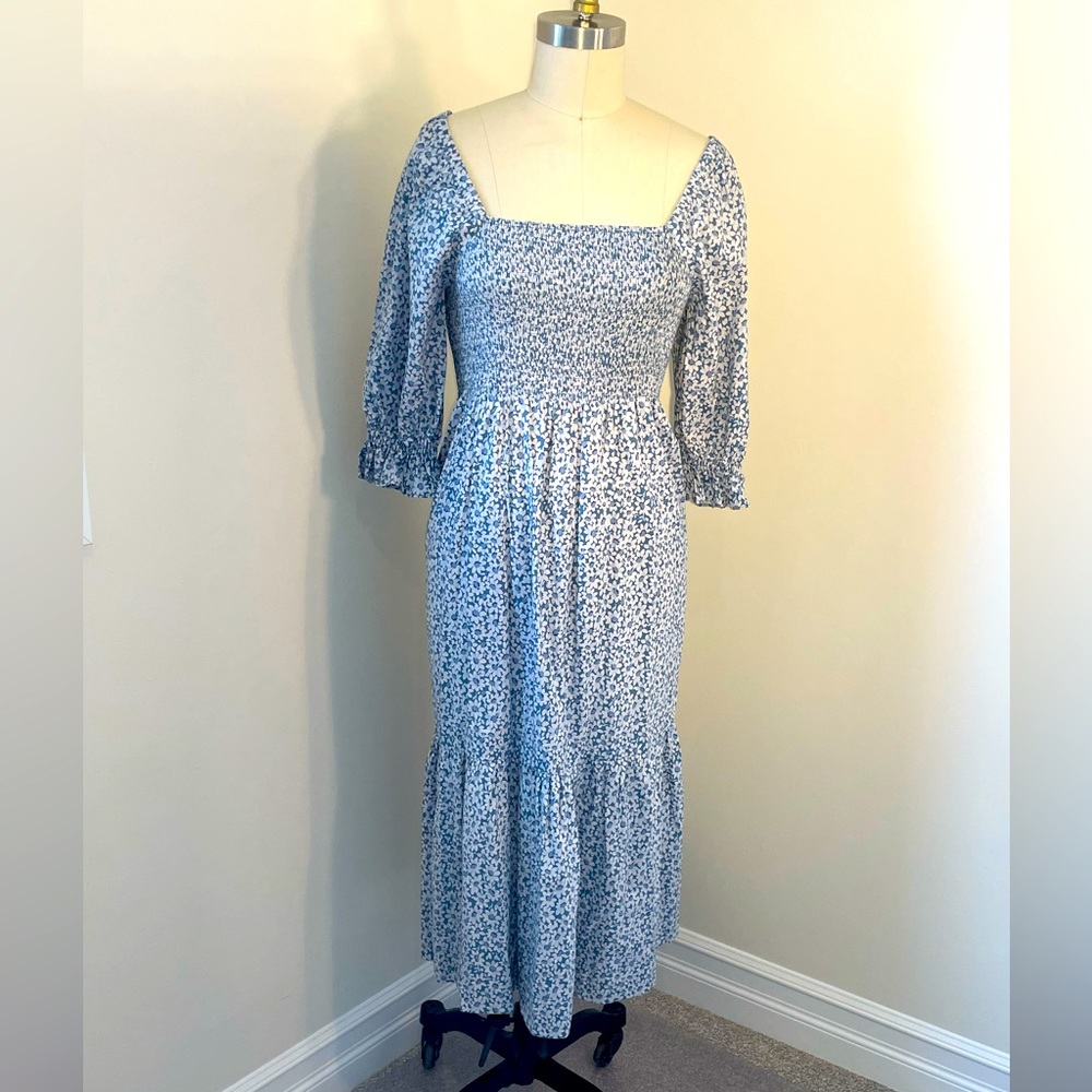 Madewell Blue Floral Maxi Dress